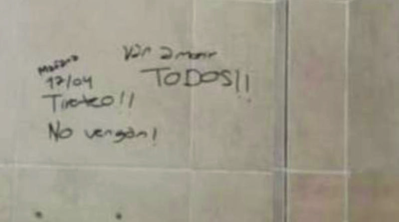 Alerta en escuelas de Río Tercero por pintadas amenazantes