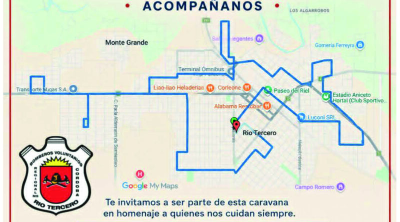 Bomberos Voluntarios informó por las calles que pasará su caravana de móviles con la que celebra su día