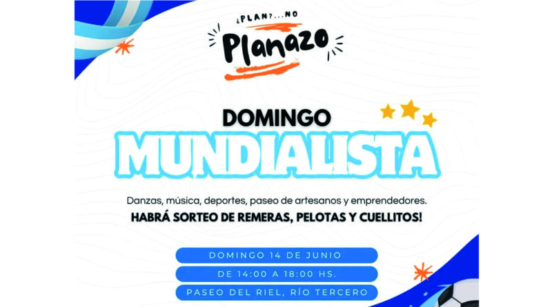 La Municipalidad invitó a disfrutar de un Planazo futbolero, este domingo 14 en el Paseo del Riel
