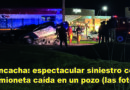 Tancacha: espectacular siniestro con camioneta caída en un pozo (las fotos)