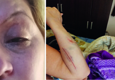 Violencia de género  – Karina: reventó a patadas la puerta de la pieza donde estaba encerrada; tenía un cuchillo en la mano